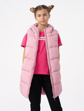 4F Dívčí prodloužená vesta light pink 164 - 4FJAW23TVJAF046-56S-164