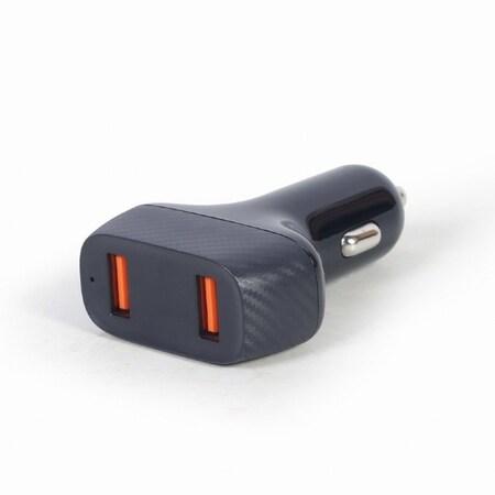 GEMBIRD Nabíječka do auta, 2x USB, rychlo-nabíječka, QC3.0, 36 W, černá - TA-U2QC3-CAR-01