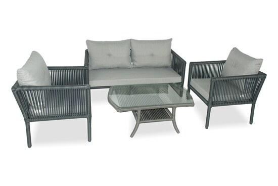 Hanah Home Garden Lounge Set Shangai 38 - Grey - 134JML1109