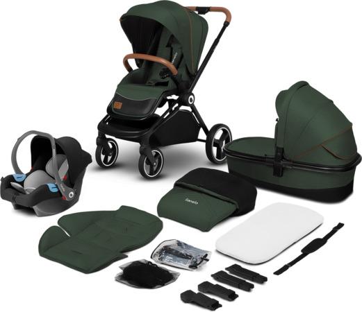 LIONELO Kočárek kombinovaný Mika 3v1 Green - LO-MIKA 3 IN 1 GREEN