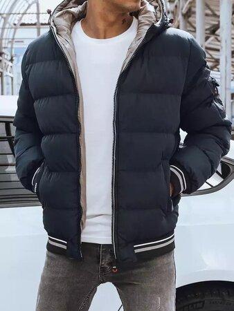 Dstreet Oboustranná pánská zimní tmavě modrá bunda TX4207 S, Námořnictvo - 43027-6