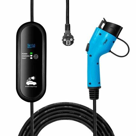 Akyga Napájecí kabel pro elektromobily Type 1, LCD displej, Control Box, 1-fázový 16A 3.8kW, délka 5m - AK-EC-18