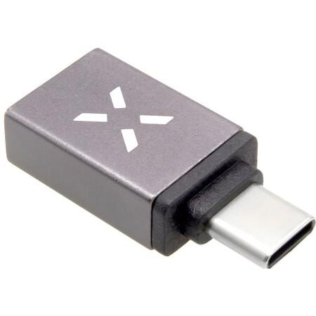 Redukce z hliníku FIXED Link USB-A na USB-C, šedá - FIXA-UC-GR