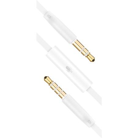 FIXED AUX kabel 3,5 mm jack s mikrofonem bílý - FIXM-AUXM-WH