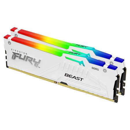 Kingston Fury Beast White DDR5 32GB 6000MHz CL30 RGB chladič AMD EXPO (Kit 2x16GB) - KF560C30BWEAK2-32