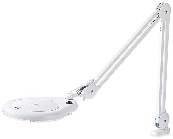 NEDIS zvětšovací stolní LED lampa/ čočka 3 dioptrie/ spotřeba 9 W/ teplota 6500 K/ světelný tok 720 lm/ bílá - MAGLE2WT