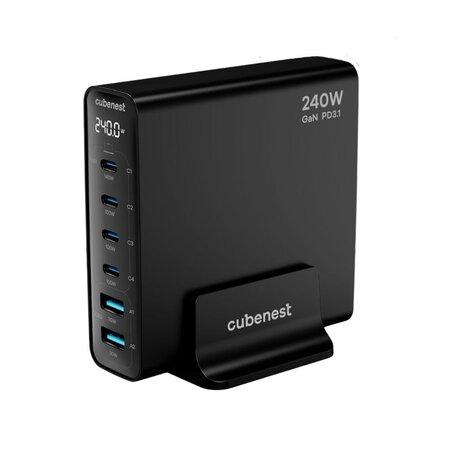 Cubenest S6D0 PD 3.1 GaN adaptér 240W - černý - S6D0
