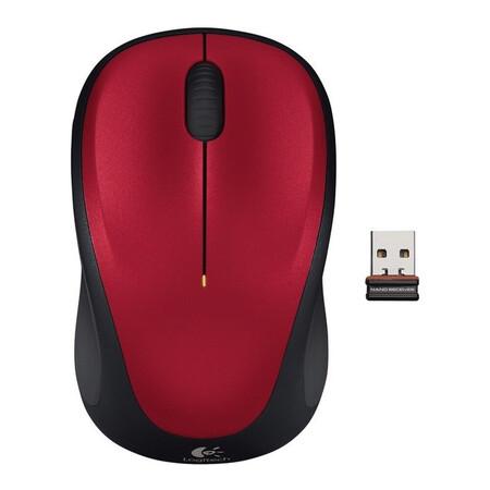 Logitech myš M235/ Bezdrátová/ Optická/ 1000dpi/ USB přijímač/ červená - 910-002496