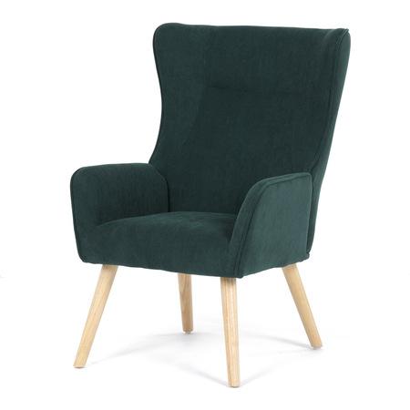 Autronic AK-314 GRN2 Křeslo, potah zelená manšestrová látka, dřevěné nohy, masiv kaučukovník - AK-314 GRN2