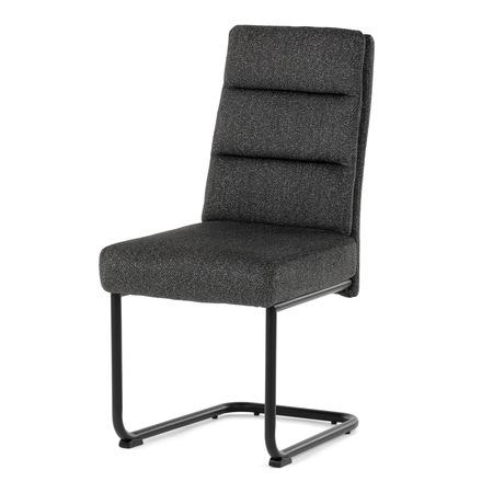 Autronic DCL-P3107 GREY2 Židle jídelní, taštičkové pružiny v sedáku, madlo na opěráku, tmavě šedá látka, černý kov - DCL-P3107 GREY2