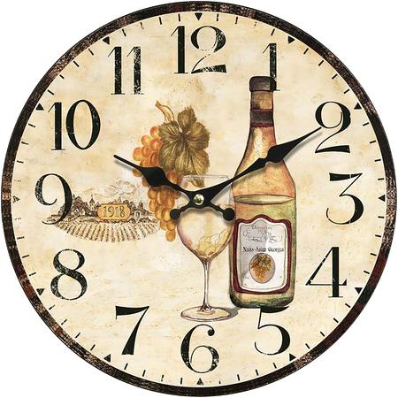 Autronic HA1657 Hodiny nástěnné - bílé víno, MDF, 34 cm - HA1657