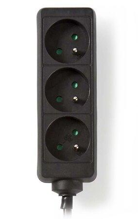 NEDIS napájecí prodlužovací zásuvka/ úhlová/ 3x zásuvka/ černá/ 5m - ESOC350E1BK