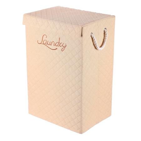 Autronic DT3002 BEI Koš látkový - krabice s uchy a víkem, vysoký, béžový - DT3002 BEI