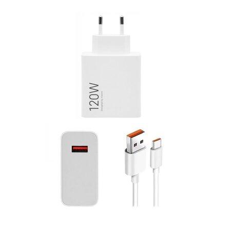 Xiaomi MDY-14-EE USB-A 120W Cestovní Nabíječka + USB-C 6A Datový Kabel White - 57983124866