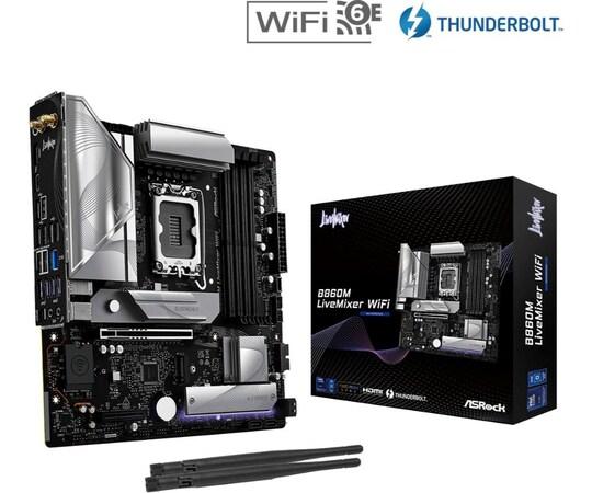 ASRock B860M LiveMixer WiFi / Intel B860 / LGA1851 / 4x DDR5 / 3x M.2 / HDMI / Thunderbolt 4 / WiFi / mATX - 90-MXBRT-A0UAYZ