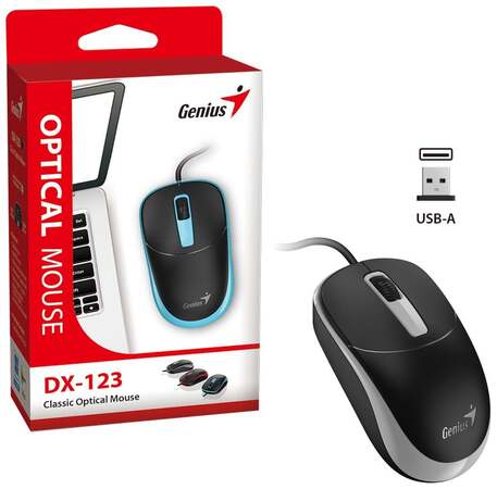 GENIUS DX-123 Galaxy Grey/ drátová/ 1200 dpi/ USB/ černošedá - 31010033400