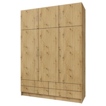 Kondela GERI NEW šatní skříň třídveřová dub artisan - 0000402740