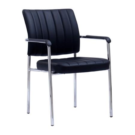 Kondela Zasedací židle, černá ekokůže/chrom, FLORIN - 0000395442