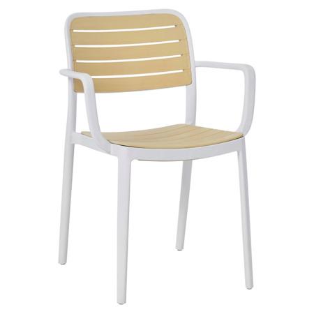 Kondela Stohovatelná židle, bílá/béžová, KARDOS TYP 2 - 0000400900