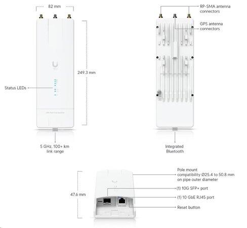 Ubiquiti UISP Wave MLO5 - 5GHz rádio pro PtP spoje, MLO, 4096QAM, SFP+ port, propustnost 5+ Gbps - Wave-MLO5