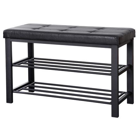 Autronic ABO-W2015 BK Botník 2 police, bez potahu, kov - černý matný lak - ABO-W2015 BK