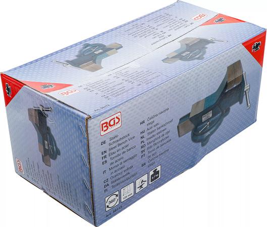 BGS Paralelní svěrák , kovaný, otočný, 125 mm, 10,6 kg - B58112 - 58112