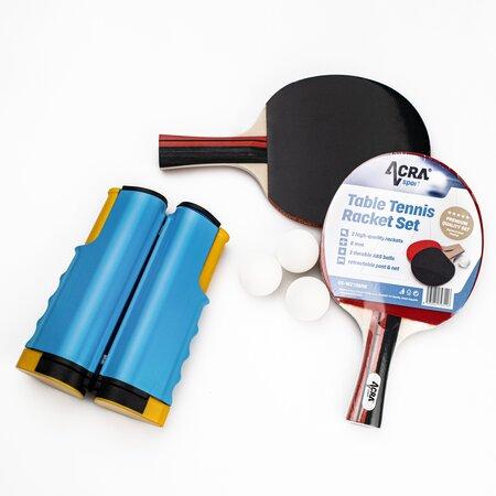 Súprava na stolný tenis Acra, 2 rakety, loptička a sieťka - 05-W2106RK