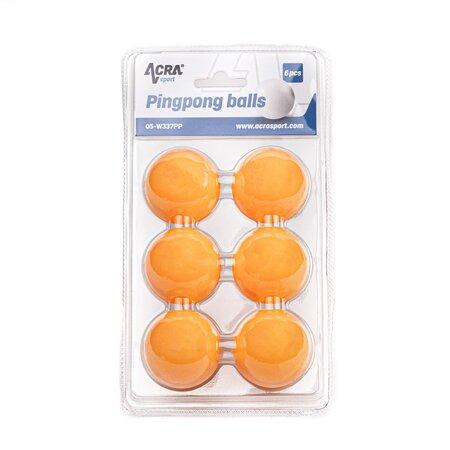 Acra míčky na stolní tenis 6 ks, 40mm, ABS - 05-W337PP