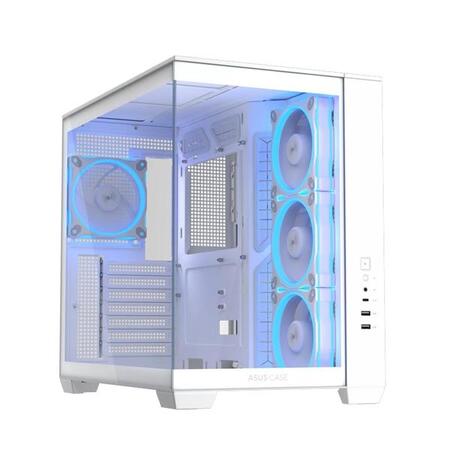 ASUS A32 PLUS WHITE ARGB TG skrinka ATX 4x ARGB fan bílá - 90DC00S3-B19000