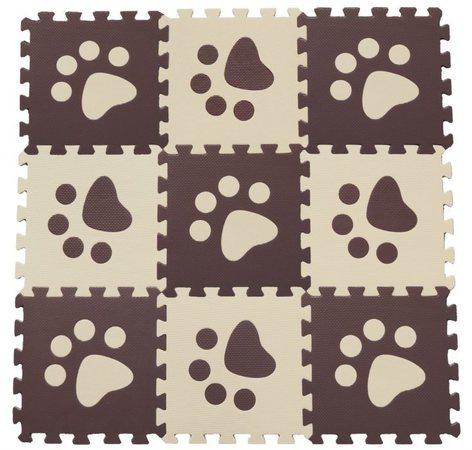 Pěnové puzzle BABY KOUTEK Hnědé tlapky 9 dílů (H)