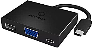 Icy Box Multi Docking Station for Notebooks and PCs, HDMI, VGA, RJ45 - IB-DK403-C