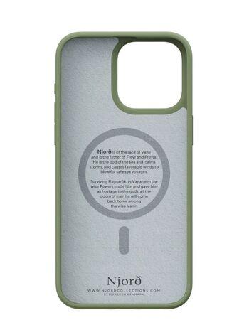 NJORD Suede MagSafe kryt iPhone 15 Pro Max olivový - NA54SU06