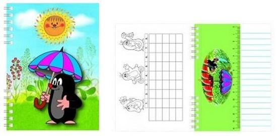 Akim Krtek Zápisník A6 s 3D aplikací a vazbou twin wire