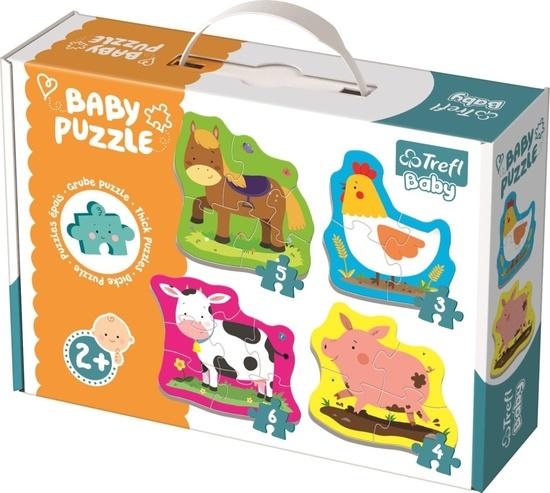 TREFL Baby puzzle Zvířata na farmě 4v1 (3,4,5,6 dílků) - 36070