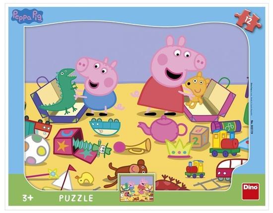 PEPPA PIG SI HRAJE 12 deskové tvary Puzzle - 303119DIN