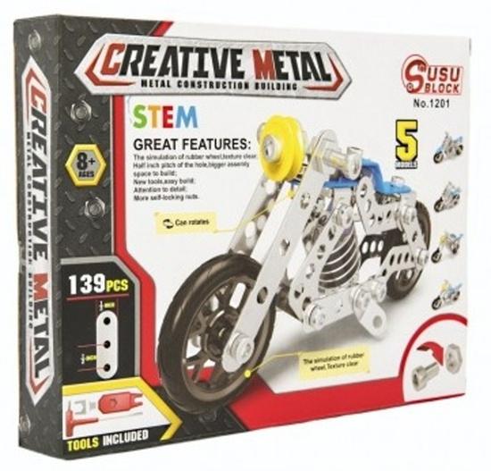 Teddies Stavebnice kovová motorka 139 ks