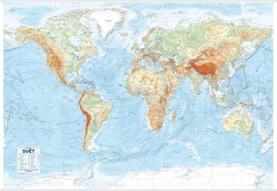 Svět nástěnná obecně zeměpisná mapa