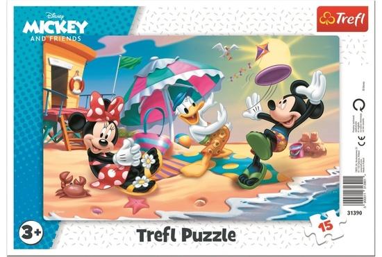 TREFL Puzzle Mickey a Minnie: Zábava na pláži 15 dílků - 31390