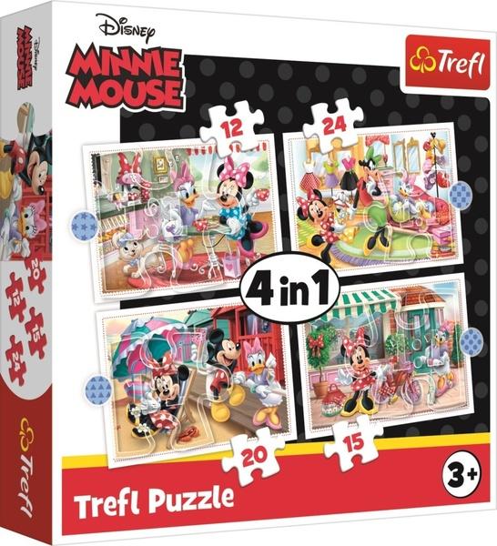 TREFL Puzzle Minnie s přáteli 4v1 (12,15,20,24 dílků) - 34355