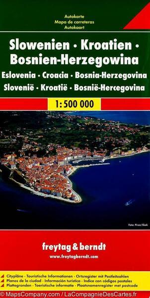 Automapa Slovinsko, Chorvatsko, Bosna a Hercegovina