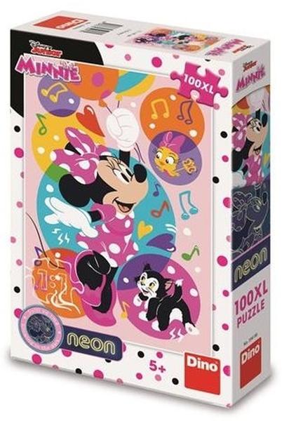DINO Svítící puzzle Minnie a balónky XL 100 dílků - 394186DIN