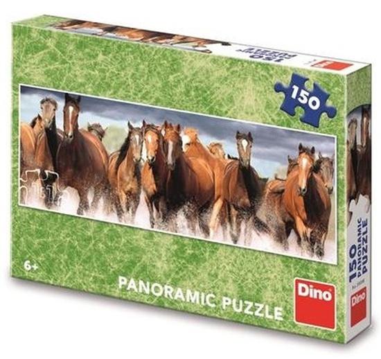 DINO Panoramatické puzzle Koně ve vodě 150 dílků - 393349DIN