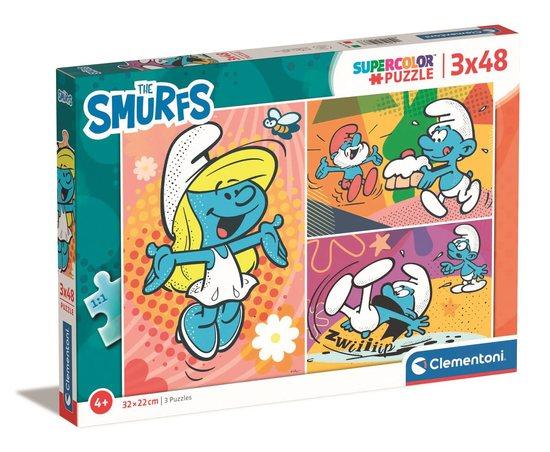 CLEMENTONI Puzzle Šmoulové 3x48 dílků - 25276