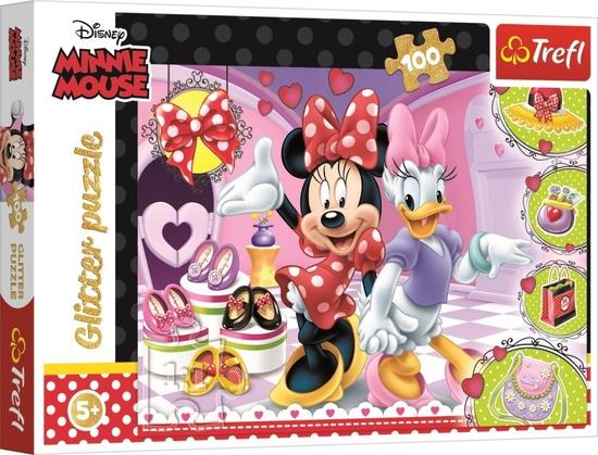 TREFL Třpytivé puzzle Minnie a Daisy 100 dílků - 14820