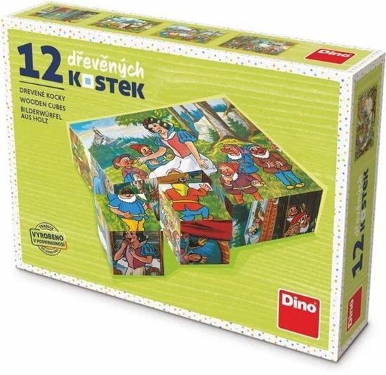 DINO Obrázkové kostky Sněhurka, 12 kostek - 302183