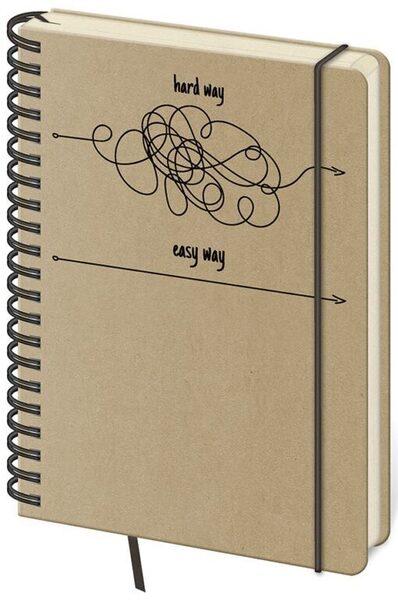 Zápisník Twin L hnědý H&E Way tečkovaný