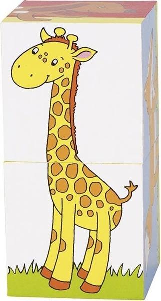 GOKI Dřevěné kostky Zvířátka, 2 kostky - 57725