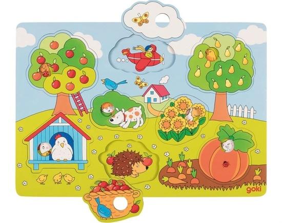 GOKI Dřevěná vkládačka V zahradě - 57473