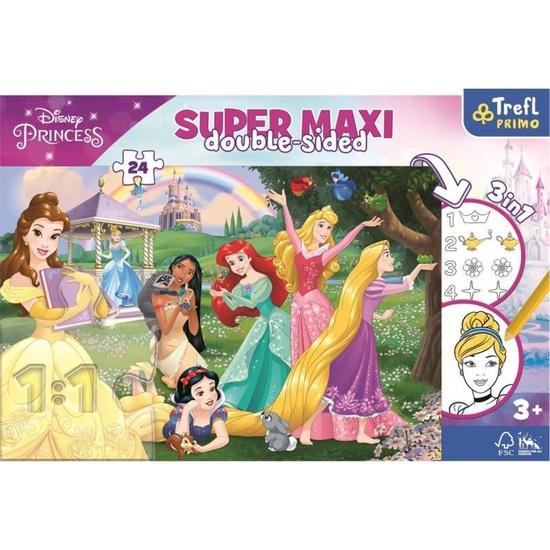 TREFL Oboustranné puzzle Veselé princezny SUPER MAXI 24 dílků - 41008