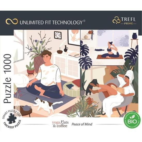 TREFL Puzzle UFT Yoga, Cats & Coffee: Klid v duši 1000 dílků - 10695